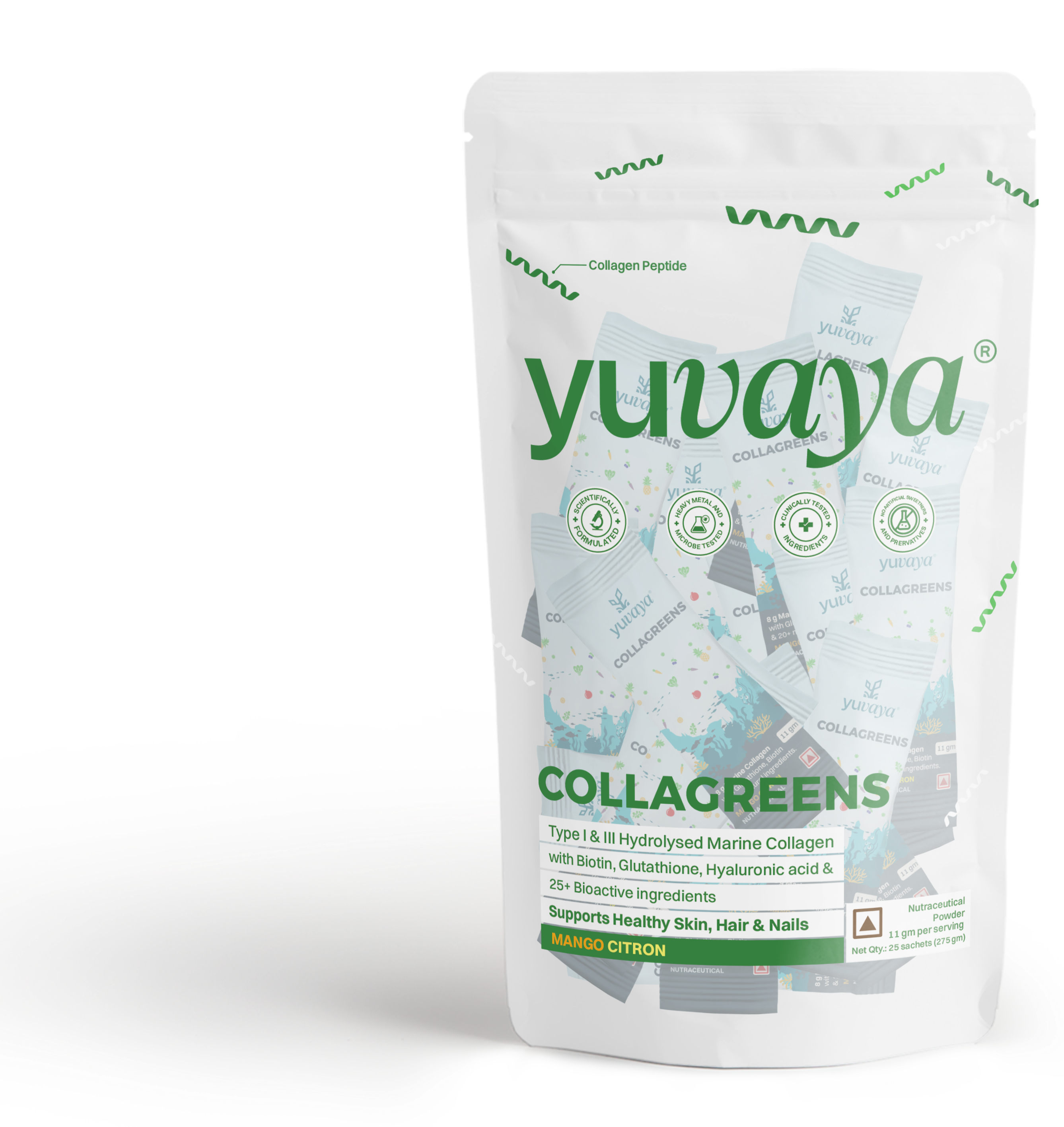 Yuvaya Daily Greens + Collagen Pouch